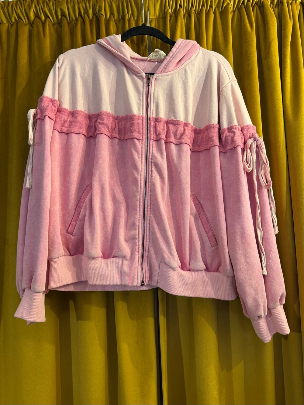 Oli &Hali Pink Hooded Zip-Front Terry Jacket - Picture 2 of 5